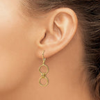 FJC Finejewelers 14 kt Yellow Gold Circle Dangle Leverback Earrings 43 x 11 mm
