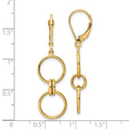 FJC Finejewelers 14 kt Yellow Gold Circle Dangle Leverback Earrings 43 x 11 mm