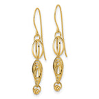 FJC Finejewelers 14 kt Yellow Gold Bright Cut Oval Link Dangle Earrings 36 x 5 mm