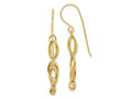 FJC Finejewelers 14 kt Yellow Gold Bright Cut Oval Link Dangle Earrings 36 x 5 mm