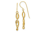 FJC Finejewelers 14 kt Yellow Gold Bright Cut Oval Link Dangle Earrings 36 x 5 mm