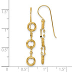 FJC Finejewelers 14 kt Yellow Gold Three Circle Dangle Earrings 39 x 6 mm