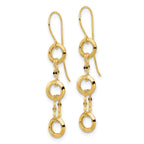 FJC Finejewelers 14 kt Yellow Gold Three Circle Dangle Earrings 39 x 6 mm