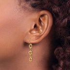 FJC Finejewelers 14 kt Yellow Gold Three Circle Dangle Earrings 39 x 6 mm