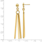 FJC Finejewelers 14 kt Yellow Gold Polished 3 Bar Post Dangle Earrings 54 x 16 mm