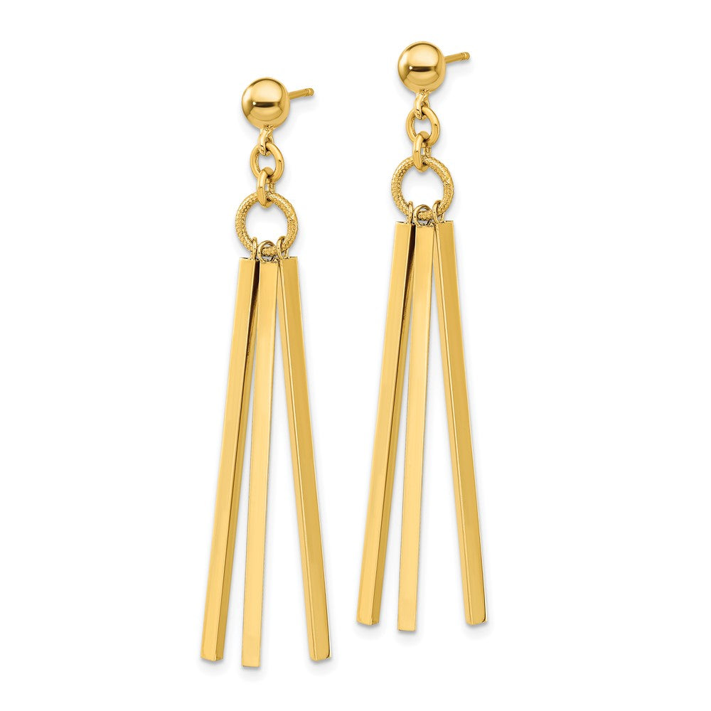 FJC Finejewelers 14 kt Yellow Gold Polished 3 Bar Post Dangle Earrings 54 x 16 mm