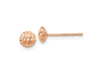 FJC Finejewelers 14 kt Rose Gold Bright Cut Button Puff Circle Stud Earrings 5 mm x 5 mm