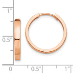 FJC Finejewelers 14 kt Rose Gold Hoops Hinged Hoop Earrings 15 mm x 3 mm