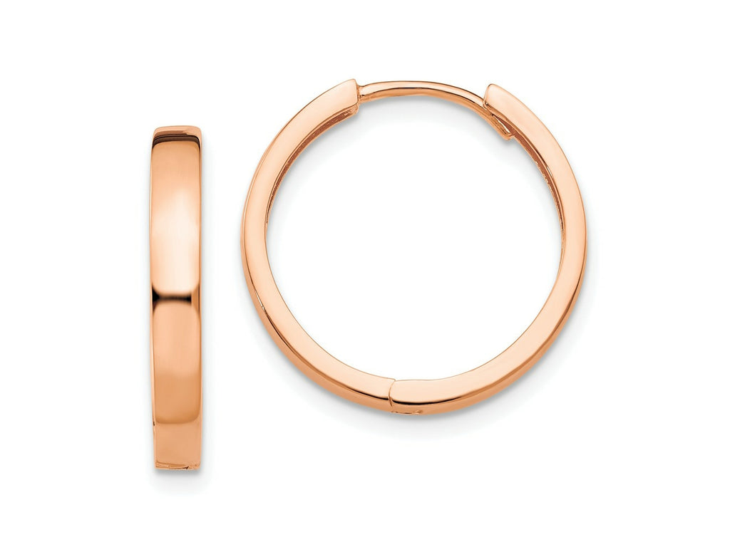FJC Finejewelers 14 kt Rose Gold Hoops Hinged Hoop Earrings 15 mm x 3 mm