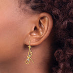 FJC Finejewelers 14 kt Yellow Gold Dangle and White Rhodium Bright Cut Dragonfly Leverback Earrings 41 x 7 mm