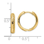 FJC Finejewelers 14 kt Yellow Gold Polished Textured 3x Hinged Hoop Earrings 14 x 15 mm