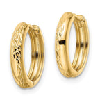 FJC Finejewelers 14 kt Yellow Gold Polished Textured 3x Hinged Hoop Earrings 14 x 15 mm