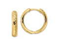 FJC Finejewelers 14 kt Yellow Gold Polished Textured 3x Hinged Hoop Earrings 14 x 15 mm