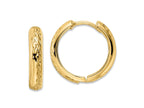 FJC Finejewelers 14 kt Yellow Gold Polished Textured 3x Hinged Hoop Earrings 14 x 15 mm