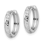 FJC Finejewelers 14 kt White Gold Hoops Polished Textured Hinged Hoop Earrings 3x14x15 mm
