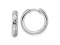 FJC Finejewelers 14 kt White Gold Hoops Polished Textured Hinged Hoop Earrings 3x14x15 mm