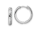 FJC Finejewelers 14 kt White Gold Hoops Polished Textured Hinged Hoop Earrings 3x14x15 mm