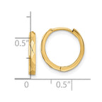 FJC Finejewelers 14 kt Yellow Gold Polished Faceted 2x14mm Hinged Hoop Earrings 13 mm x 13 mm