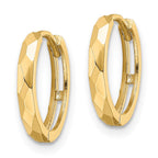 FJC Finejewelers 14 kt Yellow Gold Polished Faceted 2x14mm Hinged Hoop Earrings 13 mm x 13 mm