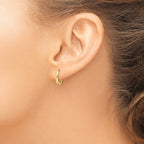 FJC Finejewelers 14 kt Yellow Gold Polished Faceted 2x14mm Hinged Hoop Earrings 13 mm x 13 mm