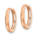 FJC Finejewelers 14 kt Rose Gold Hoops Polished Faceted Hinged Hoop Earrings 2x13 mm