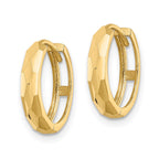 FJC Finejewelers 14 kt Yellow Gold Polished Faceted 3x15mm Hinged Hoop Earrings 14 mm x 14 mm