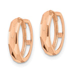 FJC Finejewelers 14 kt Rose Gold Hoops Polished Faceted Hinged Hoop Earrings 3 mm x 14 mm