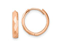 FJC Finejewelers 14 kt Rose Gold Hoops Polished Faceted Hinged Hoop Earrings 3 mm x 14 mm
