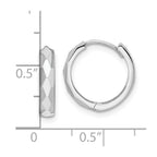 FJC Finejewelers 14 kt White Gold Hoops Polished Faceted Hinged Hoop Earrings 3 mm x 14 mm