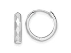 FJC Finejewelers 14 kt White Gold Hoops Polished Faceted Hinged Hoop Earrings 3 mm x 14 mm