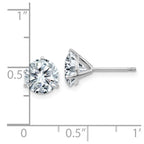 FJC Finejewelers 14 kt White Gold Stud 3ct. 7.5mm Round D E F Pure Light Moissanite Earrings 7 mm x 7 mm