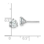 FJC Finejewelers 14 kt White Gold Stud 1.5ct. 6.0mm Round J-K Color Moissanite 3 Prong Earrings