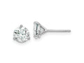 FJC Finejewelers 14 kt White Gold Stud 1.5ct. 6.0mm Round J-K Color Moissanite 3 Prong Earrings