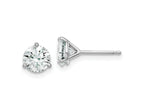 FJC Finejewelers 14 kt White Gold Stud 1.5ct. 6.0mm Round J-K Color Moissanite 3 Prong Earrings