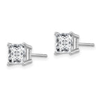 FJC Finejewelers 14 kt White Gold Stud 2.30ct. 6.0mm Princess GHI True Light Moissanite Earrings