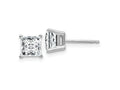 FJC Finejewelers 14 kt White Gold Stud 2.30ct. 6.0mm Princess GHI True Light Moissanite Earrings