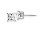 FJC Finejewelers 14 kt White Gold Stud 2.30ct. 6.0mm Princess GHI True Light Moissanite Earrings
