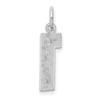 FJC Finejewelers 14 kt White Gold Medium Polished Number 1 Charm 17 x 5 mm