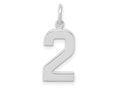 FJC Finejewelers 14 kt White Gold Medium Polished Number 2 Charm 17 x 9 mm