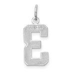 FJC Finejewelers 14 kt White Gold Medium Polished Number 3 Charm 17 x 9 mm