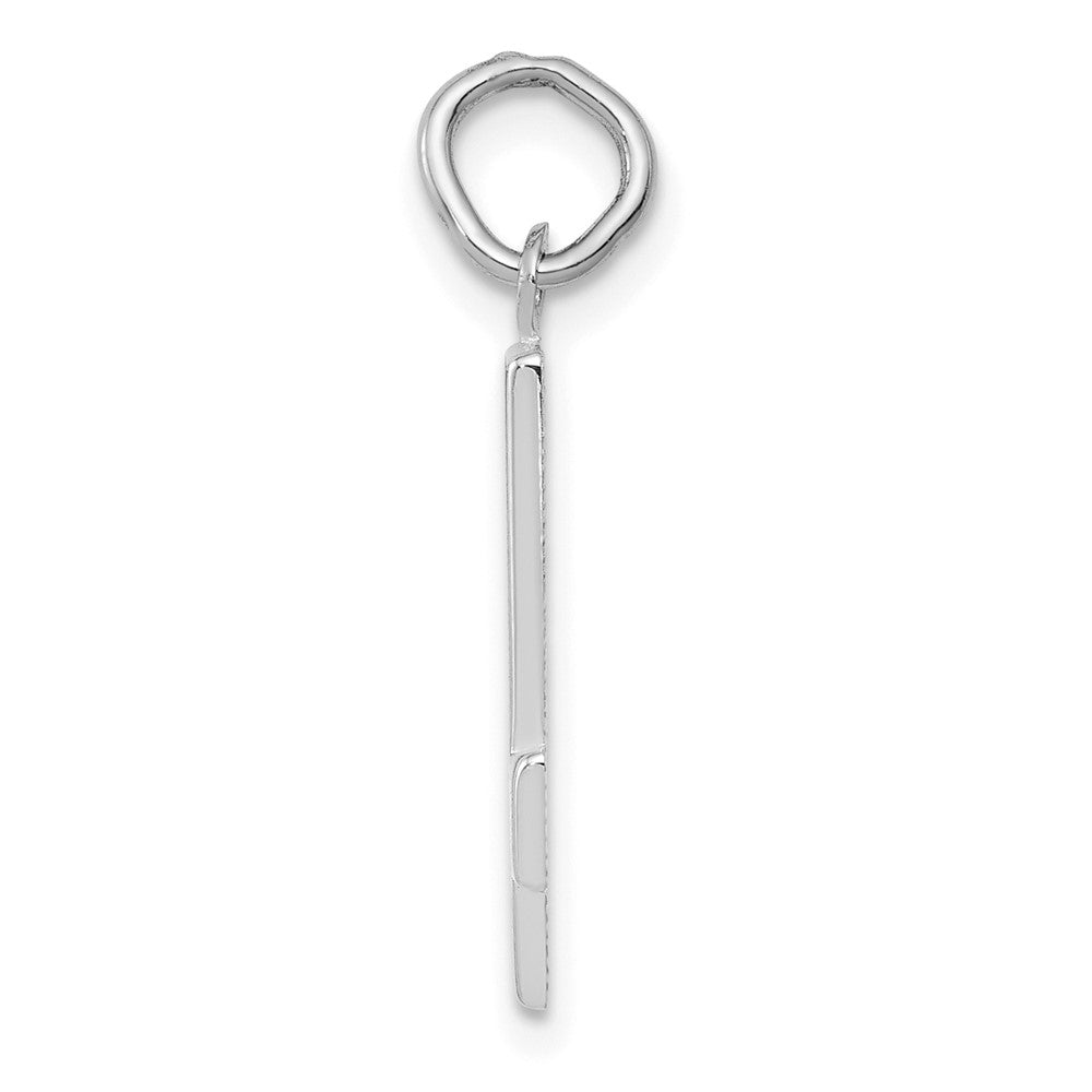 FJC Finejewelers 14 kt White Gold Medium Polished Number 4 Charm 17 x 9 mm