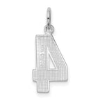 FJC Finejewelers 14 kt White Gold Medium Polished Number 4 Charm 17 x 9 mm