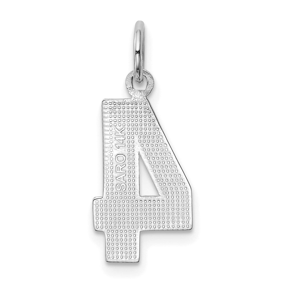 FJC Finejewelers 14 kt White Gold Medium Polished Number 4 Charm 17 x 9 mm