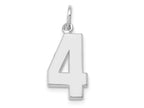FJC Finejewelers 14 kt White Gold Medium Polished Number 4 Charm 17 x 9 mm