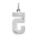 FJC Finejewelers 14 kt White Gold Medium Polished Number 5 Charm 17 x 9 mm