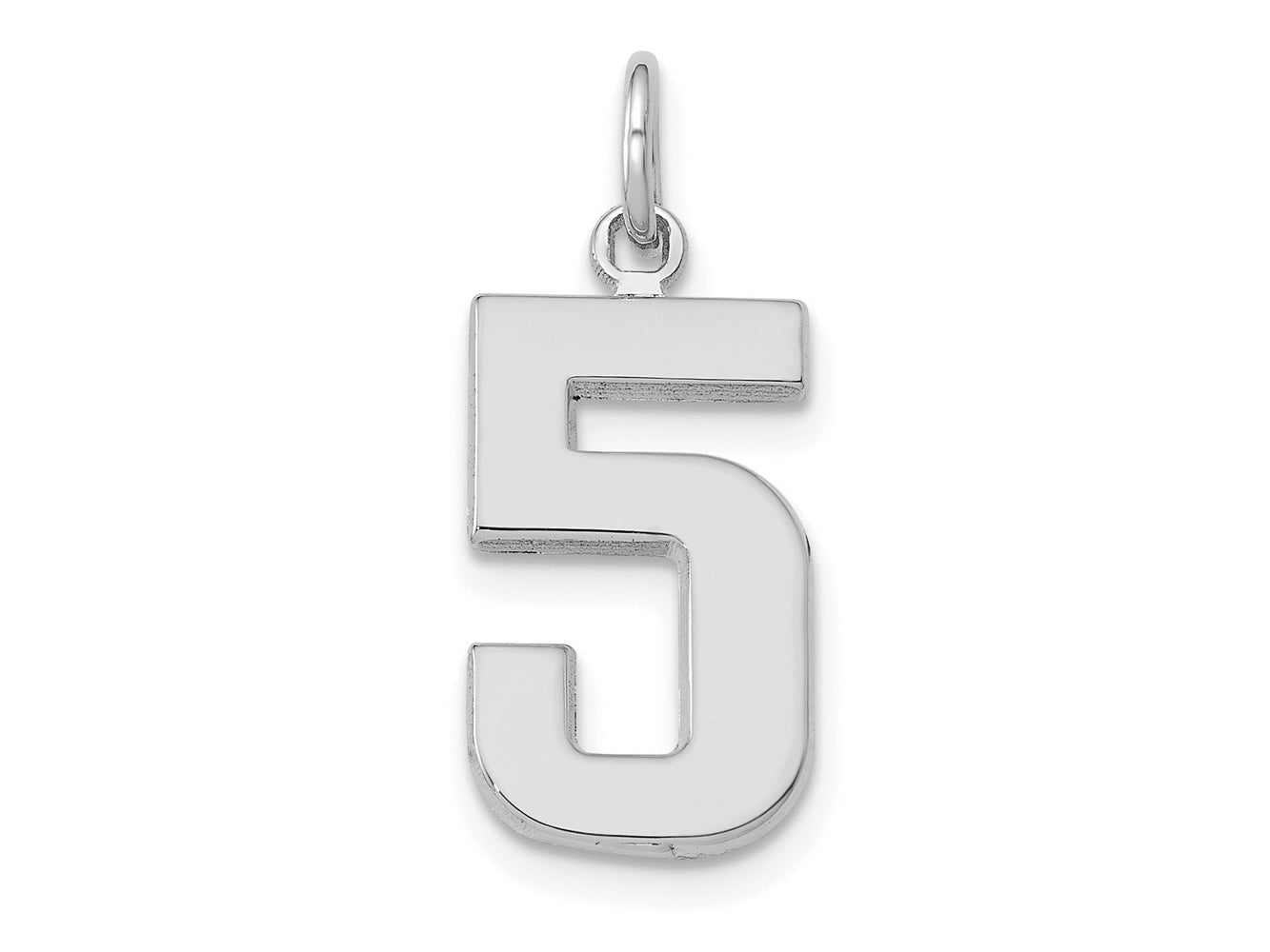 FJC Finejewelers 14 kt White Gold Medium Polished Number 5 Charm 17 x 9 mm