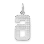 FJC Finejewelers 14 kt White Gold Medium Polished Number 6 Charm 17 x 9 mm
