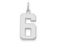 FJC Finejewelers 14 kt White Gold Medium Polished Number 6 Charm 17 x 9 mm