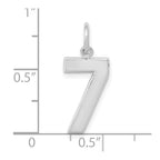 FJC Finejewelers 14 kt White Gold Medium Polished Number 7 Charm 17 x 9 mm