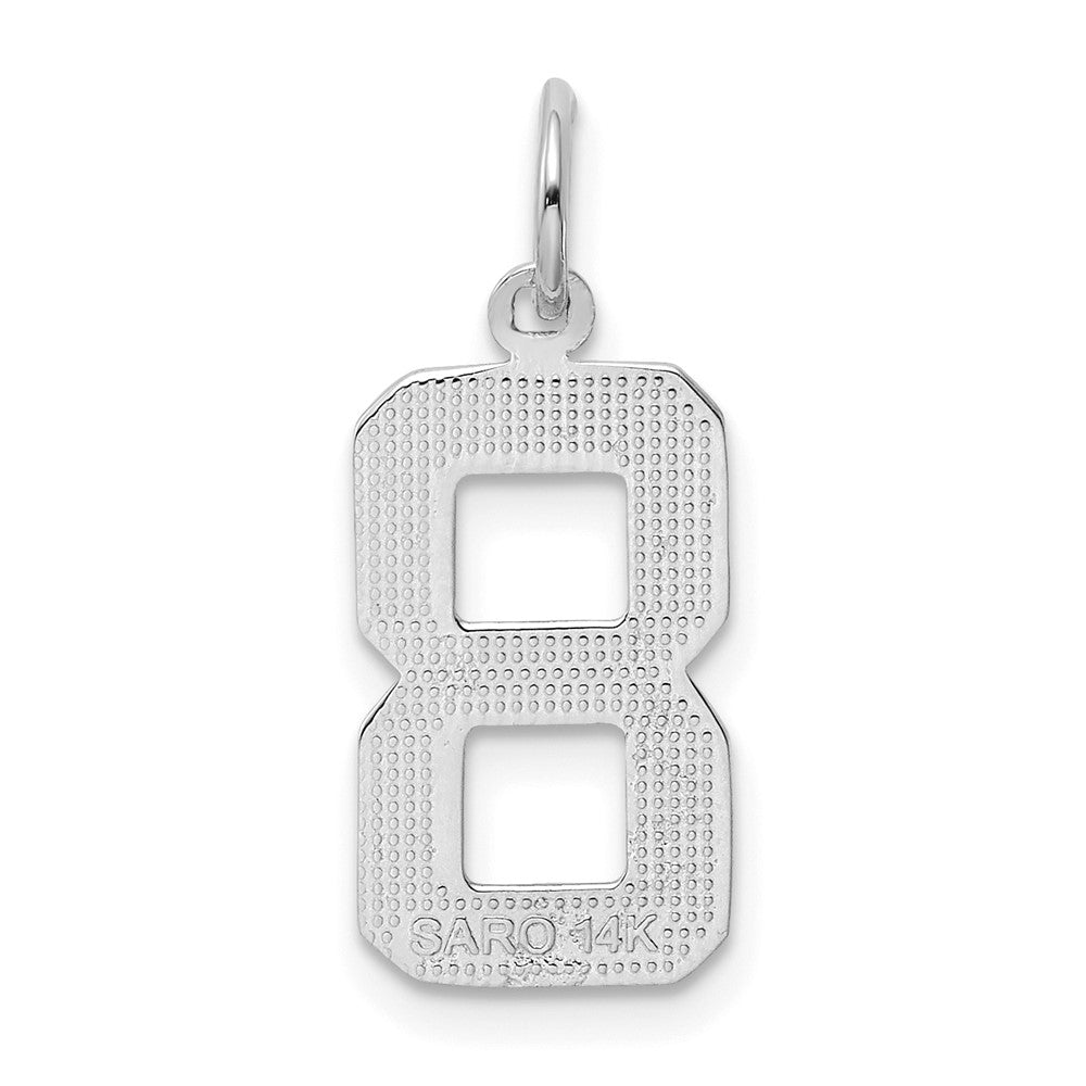 FJC Finejewelers 14 kt White Gold Medium Polished Number 8 Charm 18 x 9 mm